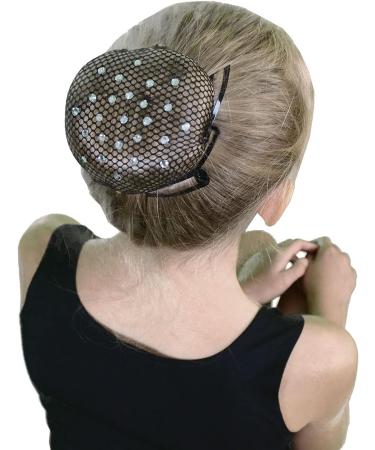 Elegant Crystal Black Hair Net with Rhinestones | International Shipping Available - Buy Online on GoSupps.com