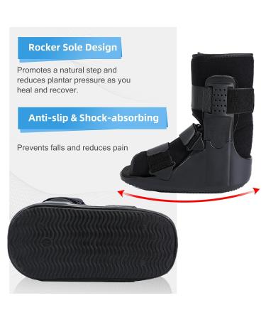 Walker Fracture Boot for Broken Foot Cam Walking Boot Orthopaedic Boot for Sprained Ankle Short Walker Brace for Achilles Tendon Injury Black (Classic Small) Classic Small - Buy Online on GoSupps.com
