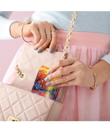 Leather Lip Gloss Lipstick Organizer with Mirror | Mini Autumn Tree Watercolor Case - Shop Best eCommerce Internationally - Buy Online on GoSupps.com