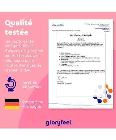 Omega 3 Vegan (1440mg per Daily Dose) Algae Oil Fatty Acid Concentrate with 432mg DHA and 216mg EPA Contributes to Normal Heart Function 60 Capsules 100% Plant and Sustainable - Buy Online on GoSupps.com