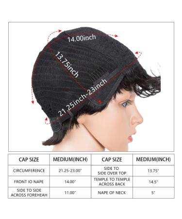 D but Real Hair Wig for Women - Short Pixie Brazilian Virgin Hair | 9 Inch 76g Black (1B) - Premium Quality Wigs - Buy Online on GoSupps.com