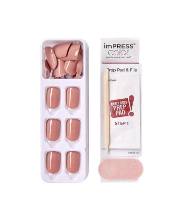 KISS imPRESS Color Press-On Gel Nails Kit - Short Length Sandbox | PureFit Technology | Polish-Free Manicure with Prep Pad & Tools - Buy Online on GoSupps.com
