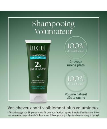 LUXEOL - Volumizing Shampoo - Doubles Hair Volume(1) - Immediate Effect(2) & Long Lasting(1) - Clinically Proven - Natural Origin Formula - Silver Linden & Vegetable Protein - 200 ml - Buy Online on GoSupps.com