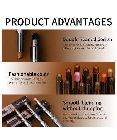Beauty Glazed 2-in-1 Cream Eyeshadow Stick for Brightening Eyes | Matte Shimmer Cream Eyeshadow Pencil | Cruelty-Free Cosmetics - 02 Orange - Buy Online on GoSupps.com