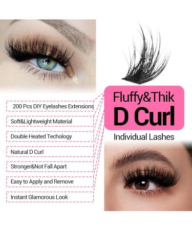 zanlufly 20MM Fluffy Lashes Extension Kit - Mink Clusters & Individual Lashes with Bond  Seal  and Applicator - Buy Online on GoSupps.com