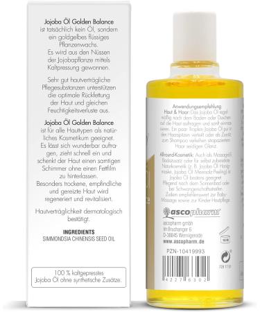 Jojoba Oil Golden Balance - 100% Cold-Pressed Natural Jojoba Oil (125 ml) for Radiant Skin & Hair Care - Buy Online on GoSupps.com