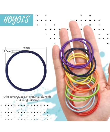 HOYOLS Chakra Color Hair Elastics Bands - 84 Count, No Metal Ties for Girls & Women with Thick Hair - 7 Colors - Buy Online on GoSupps.com