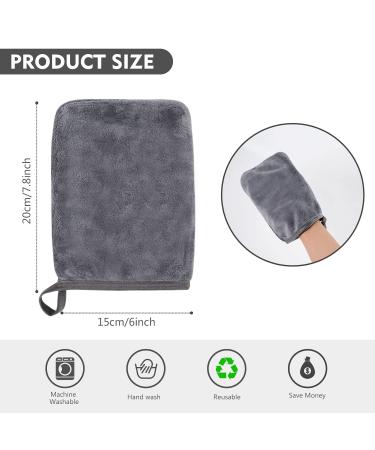 Kinhwa Washy Washing Gloves - Soft Microfiber Reusable & Washable - 3 Pack (15cm x 20cm) - Gray - Buy Online on GoSupps.com