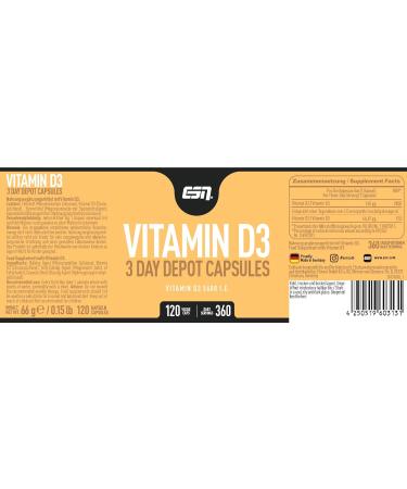 ESN Vitamin D3 - High Dose 120 Capsules for Optimal Health | International Shipping - Buy Online on GoSupps.com
