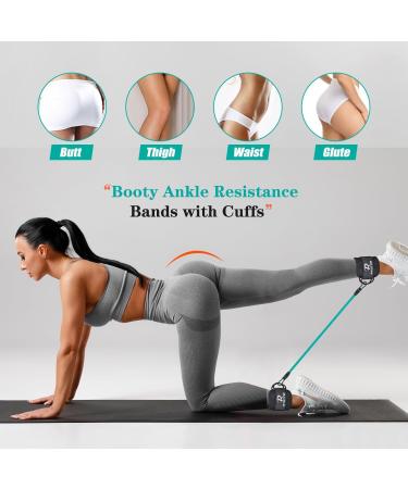 Ankle Resistance Bands Set - 60LB Adjustable Tube Bands for Glutes & Legs Workouts | Ideal for Men & Women - Buy Online on GoSupps.com