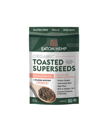 Eaton Hemp Pink Himalayan Sea Salt Toasted Super Seeds, 12OZ pack, Delicious Toasted Hemp Seeds with Natural Spices and Flavors, High Fiber, Plant-based Protein, Organic, Non-GMO, Gluten-free, Keto friendly, Low Net Carb,
