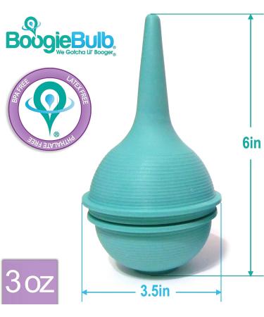 BoogieBulb Baby Nasal Aspirator - BPA & Latex Free - 3 oz Green Bulb Syringe for Toddlers & Adults - Cleanable & Reusable - Buy Online on GoSupps.com