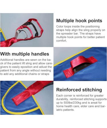 Patient Lifting Slings Full Body Patient Lift Sling Reusable Patient Transfer Belt Patient Lifting Hoist Sling with Head Support Divided Leg Shower Sling for Elderly and Disabled Large - Buy Online on GoSupps.com