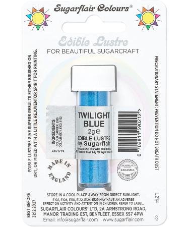 ugarflair Twilight Blue Edible Lustre Dust Add a Lustrous Shine to Cakes or Decorations. Brush On or Add Rejuvenator to Create Eye-Catching Edible Paint Gives Shine to Your Bakes - 2g - Buy Online on GoSupps.com