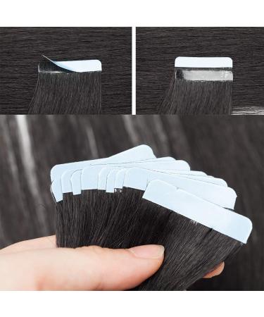 SEGO 50cm Tape Extensions - 100% Remy Real Hair 25g Adhesive Hairpieces Straight - 10pcs Black #1 for International Shipping - Buy Online on GoSupps.com