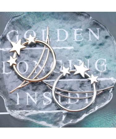 Yheakne Boho Circle Star Hair Clip Silver Hollow Circle Hairclips Barrette Vintage Round Hair Barrette Pins Decorative Bobby Pin Minimalist Geometry Hair Accessories for Women and Girls Gifts (Silver) - Buy Online on GoSupps.com