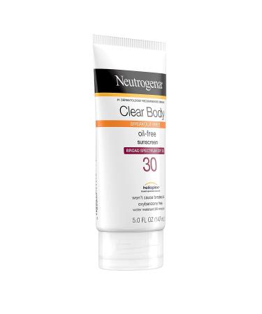Neutrogena Clear Body Breakout-Free Liquid Sunscreen Lotion for Acne Prone Skin SPF 30 - 5 fl oz - Buy Online on GoSupps.com