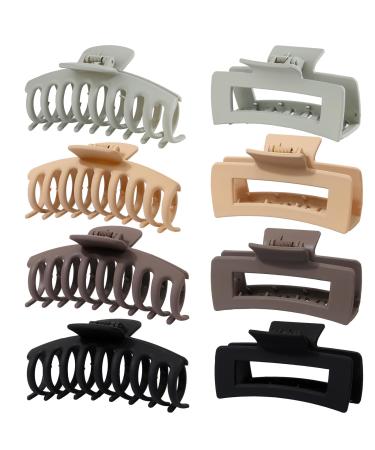 8 pieces of hair clip tall 11cm ladies hair clip set matt hair clip for thick hair thin hair hair accessories can be used as a gift (set 4)