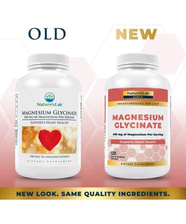Nature's Lab Gold Magnesium Glycinate 400mg | Cardiovascular Support | Muscle & Nerve Function | 120 Capsules - Buy Online on GoSupps.com