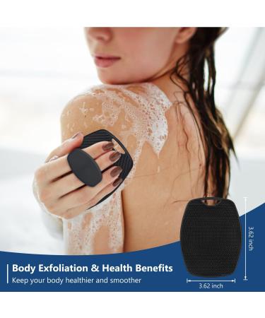 Silicone Body Scrubber Brush for Exfoliating All Skin Types - Easy to Use, Clean, and Quick Drying (Black) - Buy Online on GoSupps.com