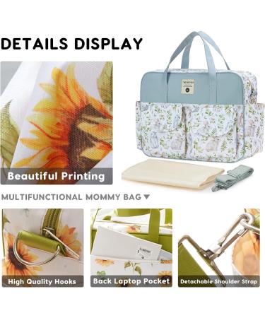 SONARIN Large Capacity Stylish Baby Nappy Changing Tote Bag with Shoulder Strap & Changing Mat - Portable Travel Diaper Bag for Moms on the Go - Buy Online on GoSupps.com