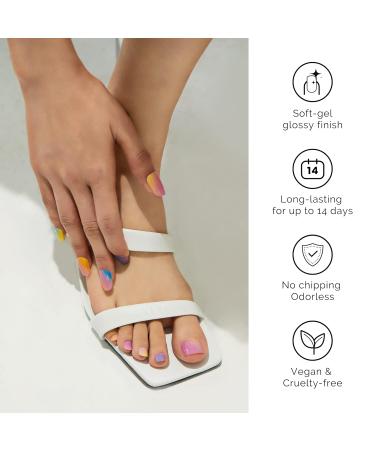 Nail Foil for Toenails - Self-Adhesive Gel Nail Films UV Hardening 32 Rainbow Wraps - Perfect Gifts for Women & Girls - Buy Online on GoSupps.com
