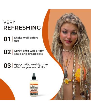 Organic Dreadlock Refreshening Spray - 8oz | Residue-Free & Sulfate-Free Loc Hair Care | Dreadshop - Buy Online on GoSupps.com
