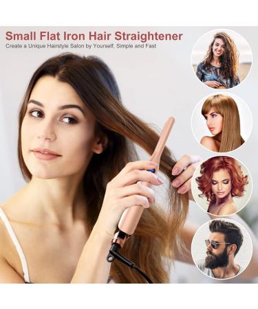 Mini Hair Straightener for Short Hair & Pixies - Adjustable Temperature Flat Iron (Rose Gold) - Buy Online on GoSupps.com