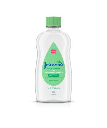 Johnson's Baby Oil Mineral Oil Enriched With Aloe Vera and Vitamin E to Prevent Moisture Loss Hypoallergenic 14 fl. oz (Pack of 6)