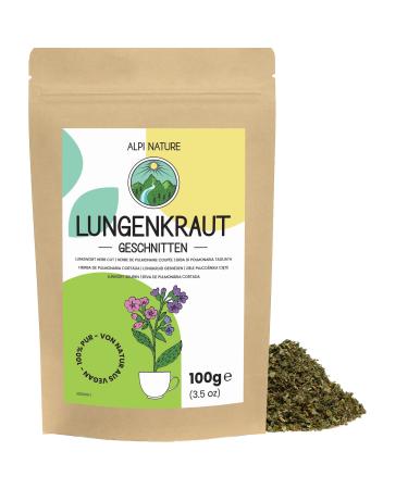 Alpi Nature Alpi Nature Pulmonary Herbal Tea 100 g Dried and Cut Officinal Pulmonary for Tea Preparation