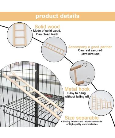 Wooden Bird Ladder Toy - Natural Climbing Step Toy for Parakeets, Parrots, Cockatoo & Lovebirds | Available in 4 Sizes - Buy Online on GoSupps.com