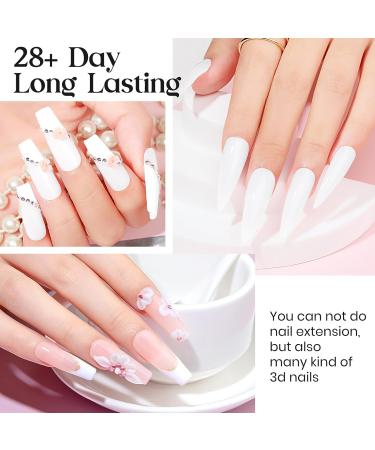 MIZHSE Nail Builder Gel Kit 3.53OZ Larger Capacity Milky White Builder Gel for Nails UV/LED Clear Hard Gel Builder Base Nail Strengthener Extension Gel with Nail Brush Clean Gel for Home Salon Milky White 3.53 Oz - Buy Online on GoSupps.com