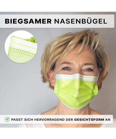 Buy Arnomed Medically Certified Green Type IIR Masks 50x 3-Layer EN 14683 Protective Face Masks | CE Certified Mouth Protection - Buy Online on GoSupps.com