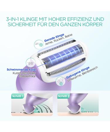 Voyor Women's Electric Razor - 4 in 1 Intimate Trimmer Face Brush & Massage for Legs & Armpits | International Shipping - Buy Online on GoSupps.com