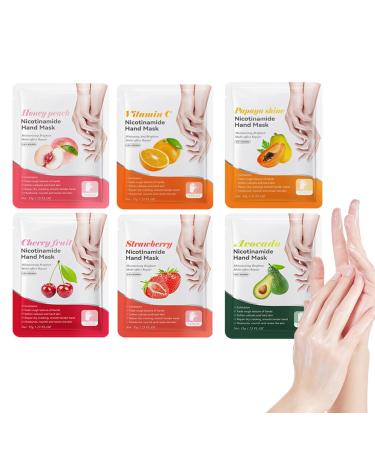 Masque Pour Les Mains 6 Paires Gants Hydratants Pour Soin De Mains Masques Hydratants Et Exfoliants Pour Les Mains Gants De Masque Membrane de paume (main cakehand) (main 6 pi ces) 1 g (Lot de 1) Main