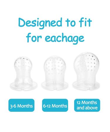 Baby Fruit Food Feeder Pacifier - 2 Pack Silicone Teething Toy with 6 Sac, 1 Clip (Cyan & Light Pink) - Buy Online on GoSupps.com
