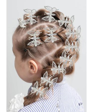 8 Pcs 3D Moving Butterfly Hair Clips & 2 Pcs Tassel Barrettes Set - Cute Fluttering Butterfly Hair Accessories for Women & Girls - Perfect for Bride, Wedding, 90s Styling - Silver - Buy Online on GoSupps.com