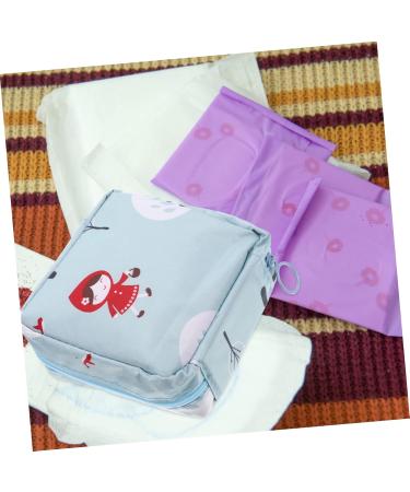 Buy Healeeved Aunts Towel-Storage Bag for Girls - Stylish Sky Blue Polyester Cosmetic Pocket - Perfect for First Period and Daily Use - 13x13x5cm - Buy Online on GoSupps.com