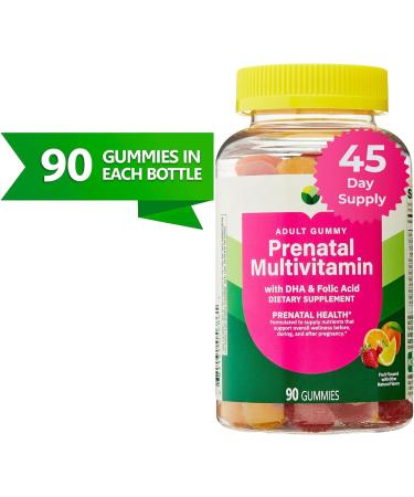 Prenatal Multivitamin Gummies with DHA & Folic Acid Fruit Flavor 90 Count 45-Day Supply Daily Prenatal Wellness Support Before During & After Pregnancy - Buy Online on GoSupps.com
