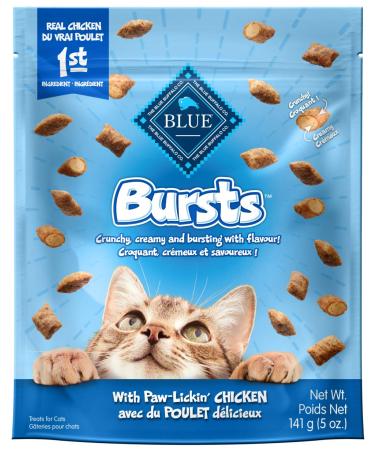 Blue Buffalo Bursts with Paw-Licken Chicken Cat Treats 141g Pouch 141 g (Pack of 1) Chicken