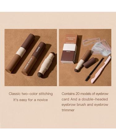CHPBOLLY 2022 Eyebrow Stamp Stencil Kit - Brow Definer Shaping Pen, Brushes, Razor - Eyebrow Color Makeup for Beginners (02 Set) - Buy Online on GoSupps.com