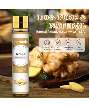 Aoruilia 10ml Ginger Essential Oil 100% Pure Natural Ginger Oils for Hair Growth Aromatherapy Diffuser Massage Spa Bath Yoga Ginger 10 ml (Pack of 1) - Buy Online on GoSupps.com