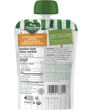 Baby Gourmet Harvest Pear Pumpkin Banana 12 Count - Buy Online on GoSupps.com