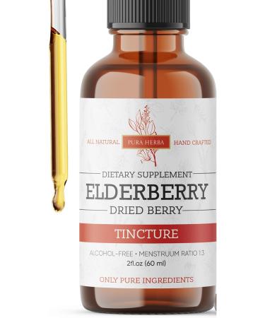 Elderberry Tincture Organic Elderberry Extract Liquid Drops Sambucus Herbal Supplement Immune Support Elderflower & Elderberry Blend Alcohol-Free 2 fl oz - Buy Online on GoSupps.com