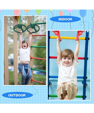 Sanwuta Ninja Monkey Bars - 6 Pack Trapeze Swing Bars for Obstacle Course Attachments - Fun Backyard Play Sets for Kids and Adults - Outdoor Ninja Rings and Wheels Included - Buy Online on GoSupps.com
