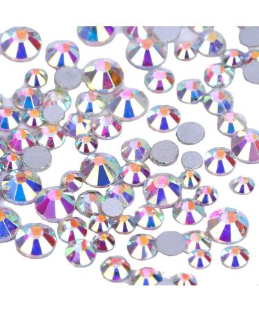 Rhinestone Nail Art Studs Set - 4906pcs Circular Glass Stones for 3D Nails (1.3mm-2.8mm) - Crystal AB | Manicure Decorations - Buy Online on GoSupps.com