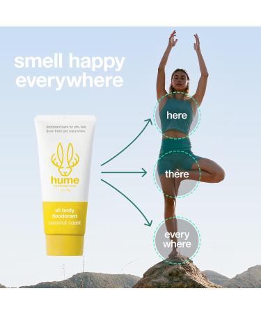Hume Supernatural Invisible Whole Body Deo Balm - Full Body Protection - Aluminum Free No Baking Soda - Anti-Chafing Odor Control - Clinically Tested on Sensitive Skin (Coconut Coast 3-Pack) - Buy Online on GoSupps.com