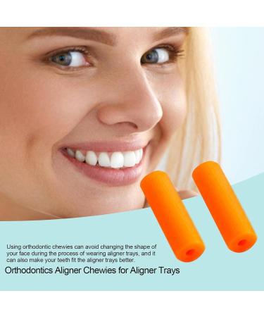 Skrskr Orthodontic Dental Chewies for Invisalign - High-Quality Silicone Aligner Tray Seater in 6 Colors with Box & Orange Flavor - Buy Online on GoSupps.com