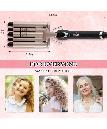 5 Barrel Hair Crimper Iron - 0.6 Inch Ceramic Tourmaline Curling Wand for Perfect Waves - Dual Voltage International Shipping - Buy Online on GoSupps.com