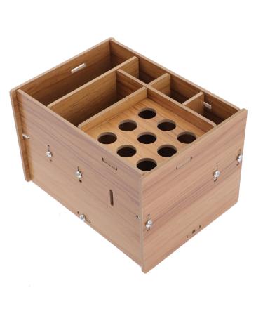 Frcolor scissor socket barbershop storage stand scissor holder frame storage container made of wood bathroom drawer holder for hairdressing tools hair storage box wooden comb 16x11.8cm sorted color